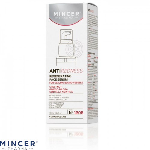 MINCER PHARMA ANTI REDNESS N° 1205 - Serum za lice za učvršćivanje krvnih sudova 30ml